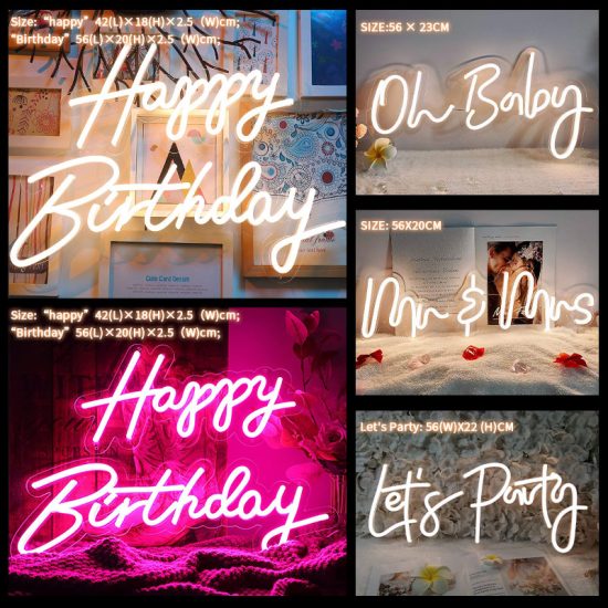 10 Styles Neon led Sign Transparent Acrylc Decoration - Image 2