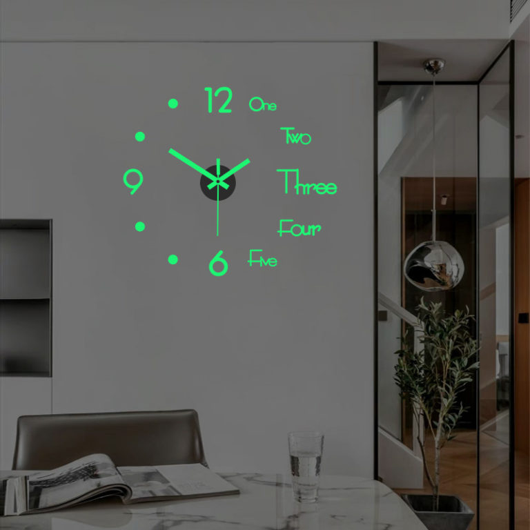 3D Wall Clock Frameless Wall DIY Digital Clock Wall Stickers Silent Clock for Home Living Room Office Wall Decor