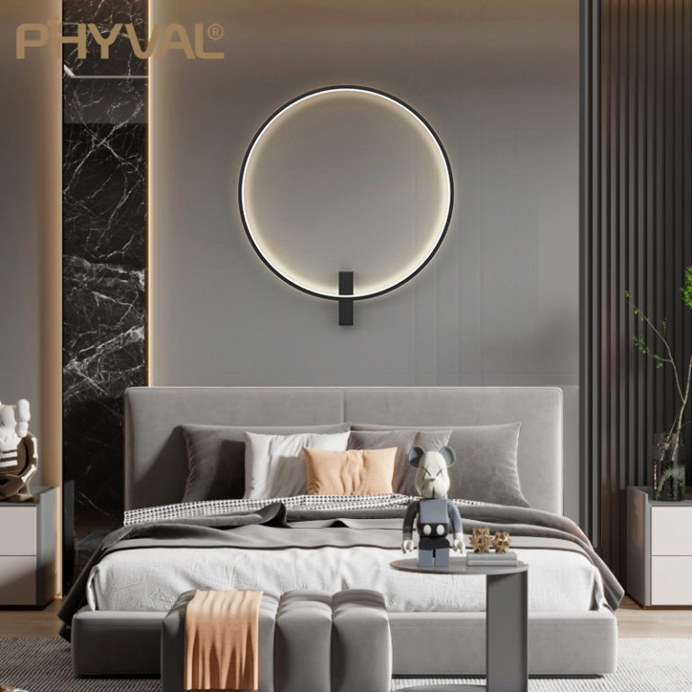 Circle Wall Lamp For Living Room Bedroom Background Decoration - Image 2