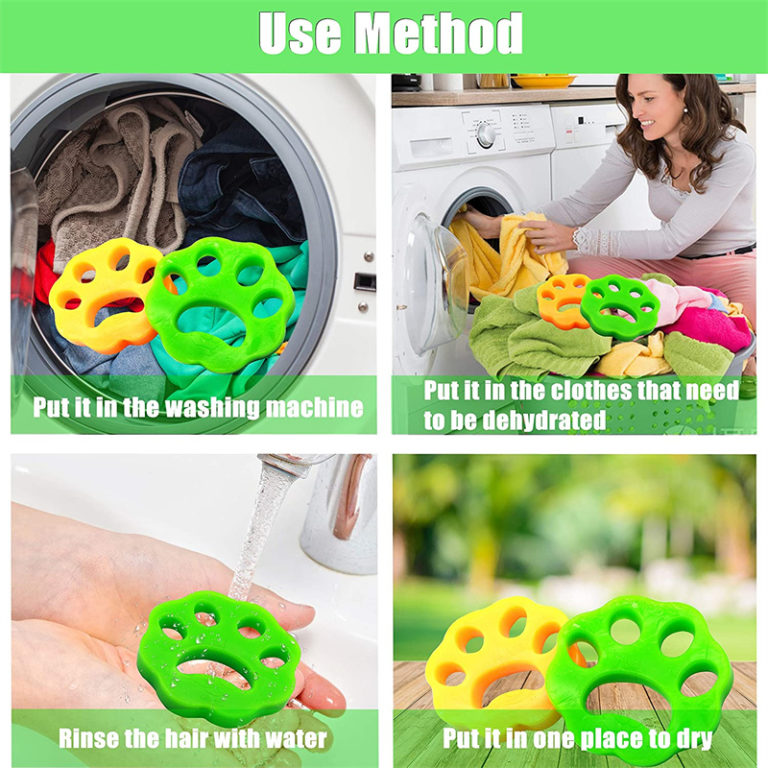 ⁦4pcs Pet Hair Remover Washing Machine Reusable Cat Dog From Clothes Laundry Tools⁩ - الصورة ⁦3⁩