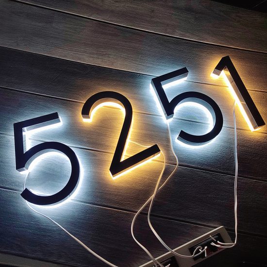 Stainless Steel Lighted Letter Sign Logo For Address Home Hotel Door Plate Waterproof - Image 2