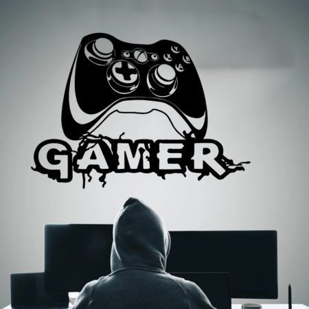 Game Joystick Wall Decal Playroom Gaming Zone Gamer Wall Sticker Bedroom
