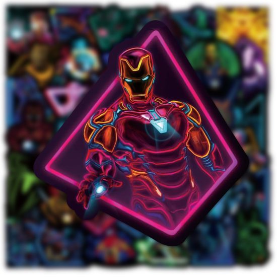 Disney Marvel Neon Anime Stickers Luminous Car Laptop Phone Bike Vinyl Sticker for Kids - Image 2