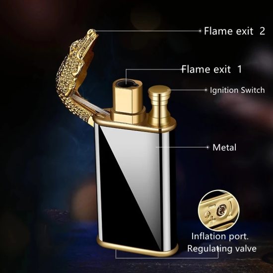 New Creative Dragon Double Fire Lighter Windproof - Image 2