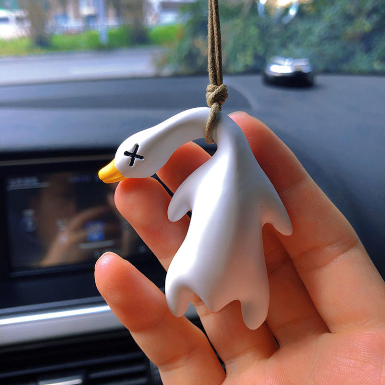Funny Gypsum Anime Duck For car back mirror - Image 3