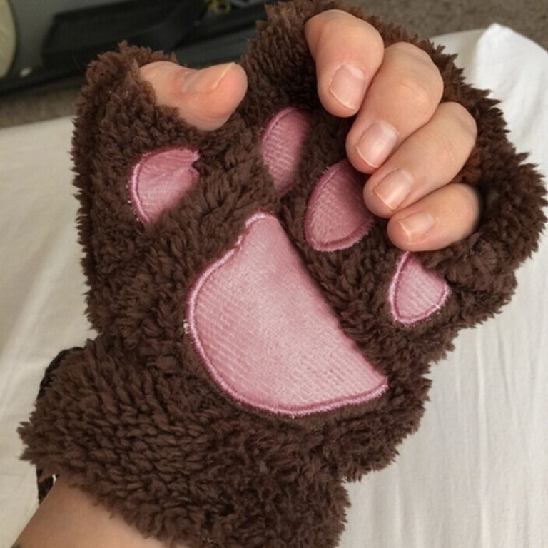 Fashion Girls Lovely Cat Warm Soft Short Fingerless women Leisure Bear Cat Gloves Half Finger Gifts - Image 4