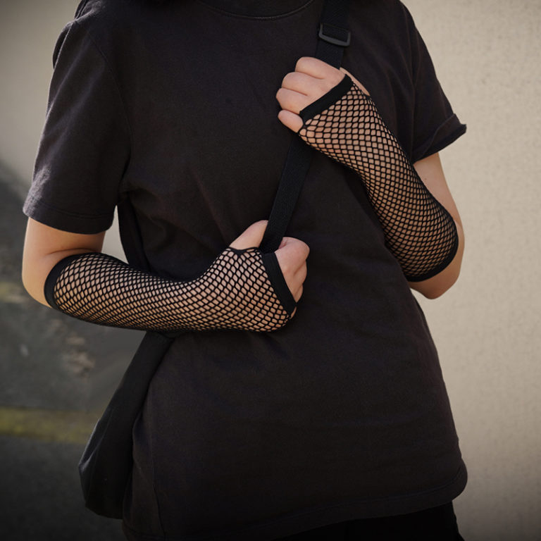Long Black anime Gloves Gothic Punk Rock Costume Fancy Gloves