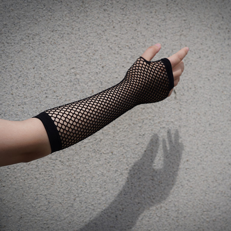 Long Black anime Gloves Gothic Punk Rock Costume Fancy Gloves - Image 4