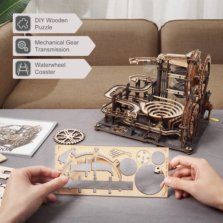 ⁦3D Wooden Puzzle DIY Model Building Block Kits Assembly Toy Gift for Teens Adult Night City⁩ - الصورة ⁦3⁩
