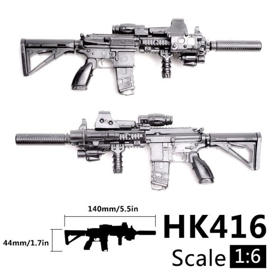 1:6 PUBG M416 HK416 Rifle Assembly Gun Puzzles Building Bricks For Action Figure - Image 2