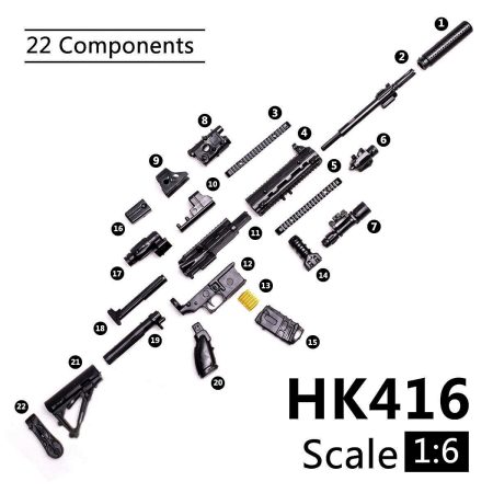 1:6 PUBG M416 HK416 Rifle Assembly Gun Puzzles Building Bricks For Action Figure