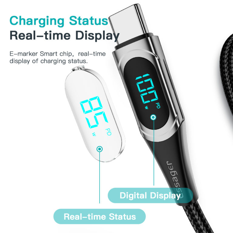 Essager USB Type C To USB C Cable 100W/5A PD Fast Charging Charger Wire Cord For Macbook Xiaomi Samsung Type-C USBC Cable  2M - Image 3