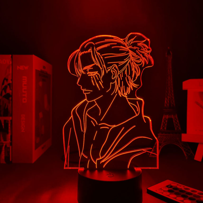 ⁦Anime Light Attack on Titan 4 Eren Yeager Home Decor USB Light Decoration Bedroom⁩ - الصورة ⁦2⁩