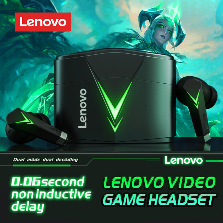 Original Lenovo Gaming Earbuds Wireless Buletooth Headphone With Dual Mode Headset Mic Music