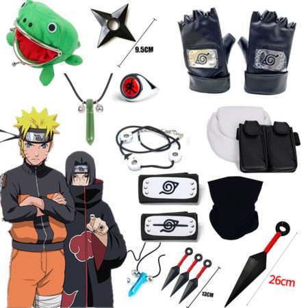 Anime Naruto Cosplay Uchiha Itatchi kakashi, kunai Rings bagback bracelet Set  Ninja Accessories