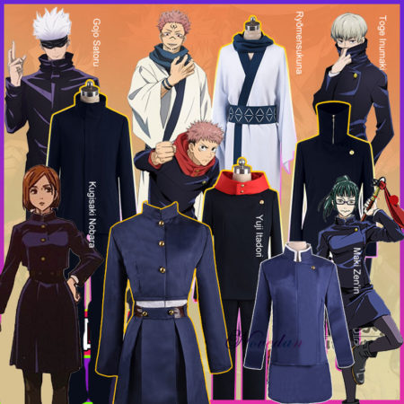 Anime Jujutsu Kaisen Yuji Itadori Fushiguro Megumi Gojo Satoru Toge Inumaki Kugisaki Nobara Cosplay Costume Women Men Uniform