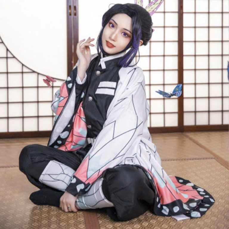 Anime Demon Slayer Kochou Shinobu Kimetsu no Yaiba Tanjirou Nezuko Cosplay Kimono Wig - Image 2