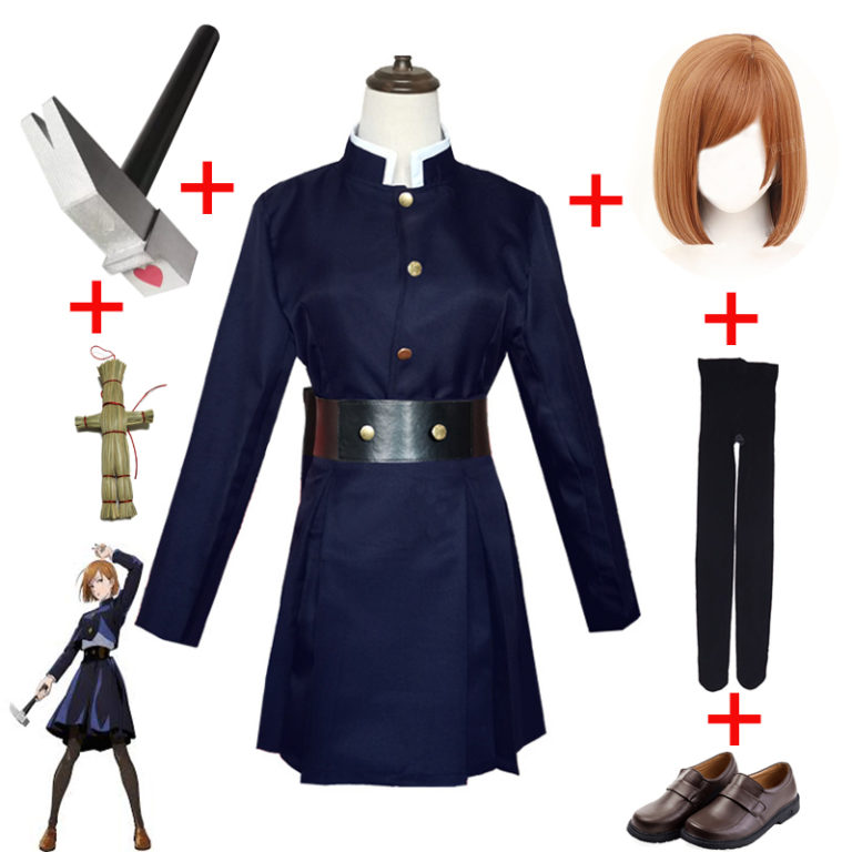 Anime Jujutsu Kaisen Yuji Itadori Cosplay Costume Kugisaki Nobara Gojo Satoru Cosplay Props Hammer Wig - Image 4