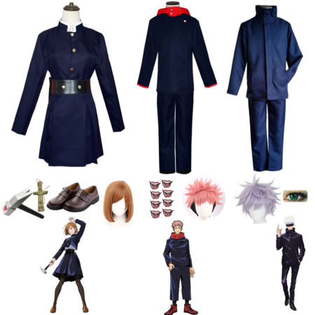 Anime Jujutsu Kaisen Yuji Itadori Cosplay Costume Kugisaki Nobara Gojo Satoru Cosplay Props Hammer Wig