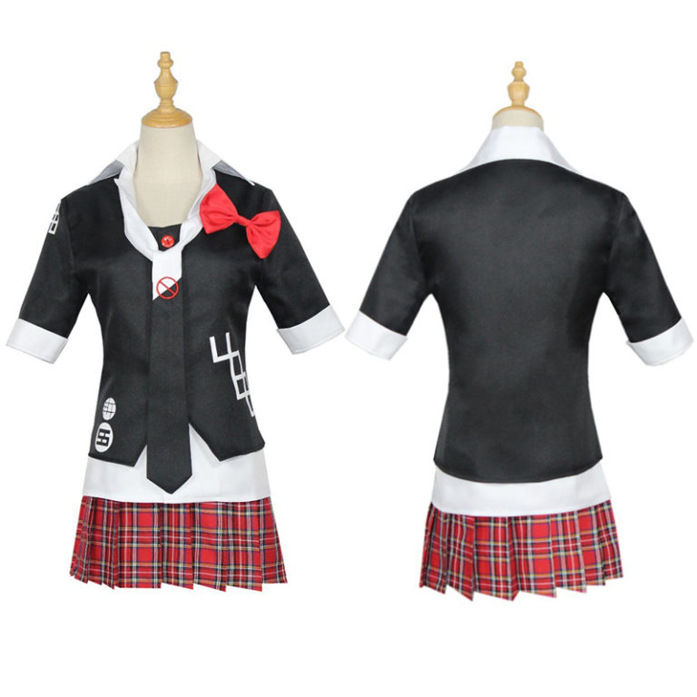 Anime Danganronpa Cosplay Costume Enoshima Junko Uniform Short Skirt Double Tail Braid Wig - Image 2