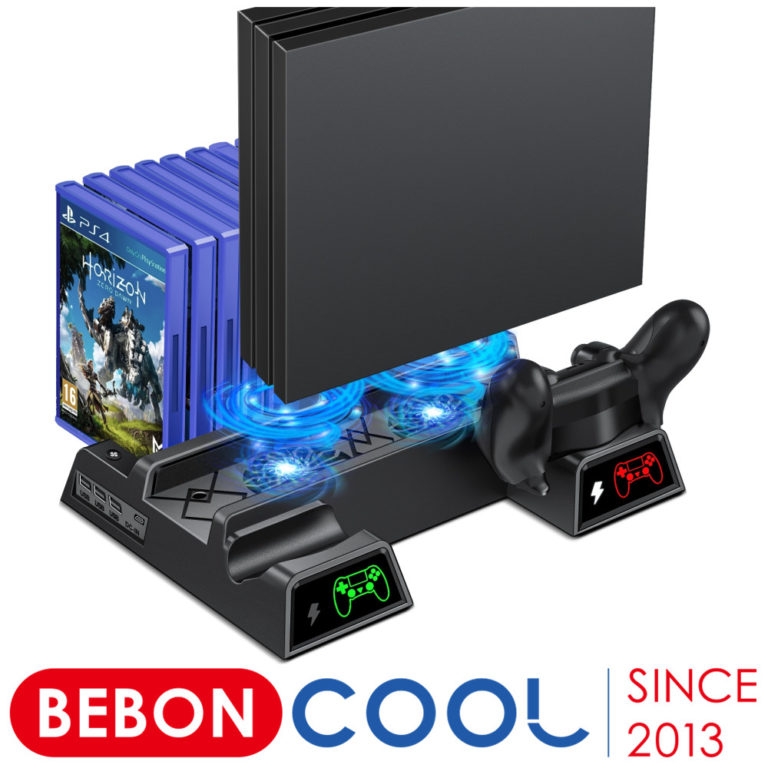 Charging Station For SONY Playstation PS4/PS4 Slim/PS4 Pro Vertical Cooling Stand With Fan Dual Controller Charger 4 Cooler