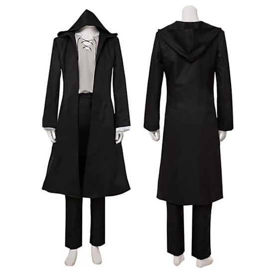 Eren Jaeger Cosplay Costume Anime Attack on Titan Final Season 4 + Wig Black Hooded Suit Shingeki No Kyojin - Image 2