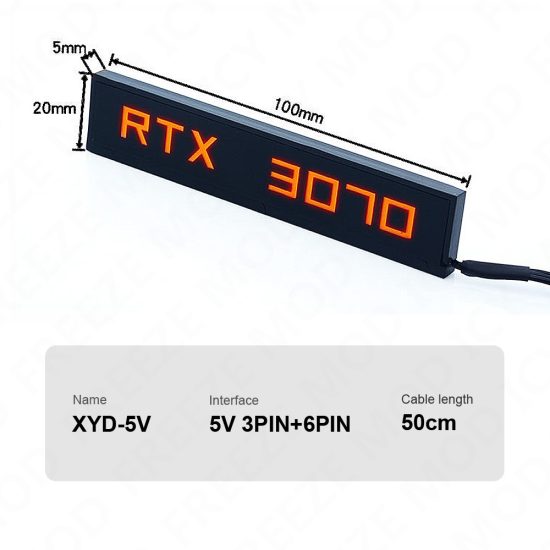 GPU Side Panel RTX3090 GTX ROG PC Decoration Video Card Plate Lamp Water Cooler - Image 2
