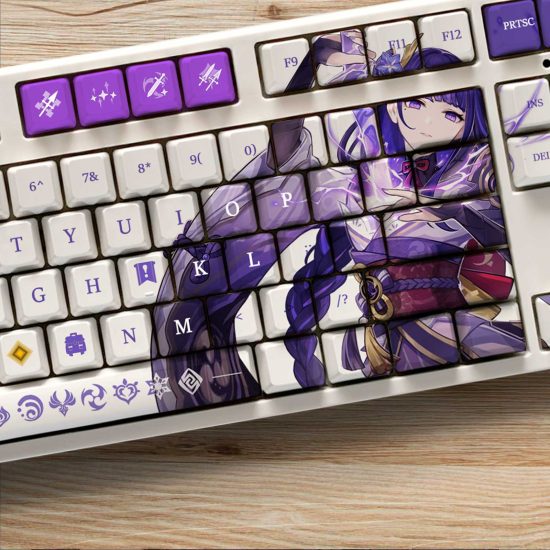 Genshin Impact Keycaps 108 Keys Set for Mechanical Keyboard Theme RAIDEN SHOGUN  Pbt Material - Image 2