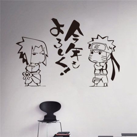 Japanese Vinyl Wall Sticker Anime Uzumaki Uchiha Sasuke Art Wall For Room Bedroom Home Decoration