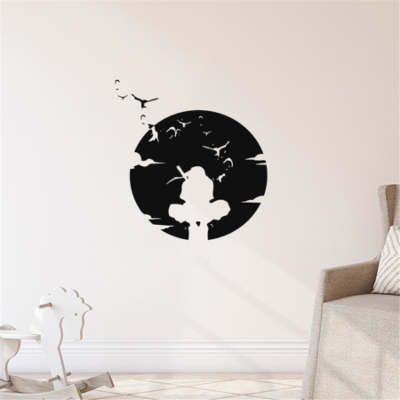 Anbu Itachi Under The Moon Wall Sticker Home Bedroom Art Anime Decoration Vinyl Removable