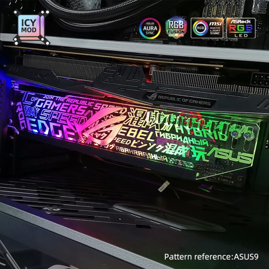 RGB VGA Holder Graphics Stand Customizable AURA DIY PC Water Cooler CPU - Image 2