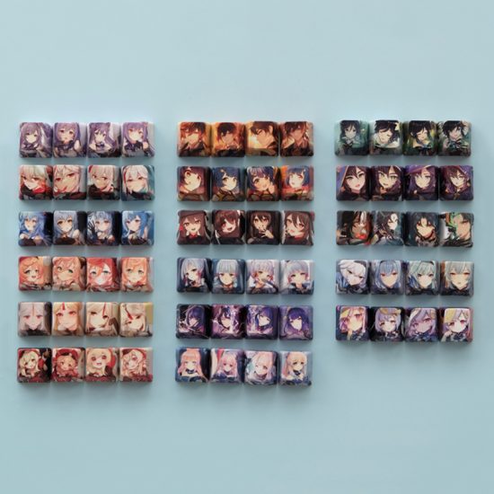 Mechanical Keyboard Keycap 4pcs Game Anime Characters Keycap Genshin Impact PBT Sublimation R4 Cherry OEM Profile - Image 2