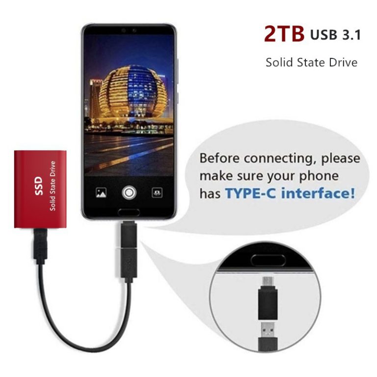 Small external hard drive ssd USB 3.0 Type C 500GB 1TB 2TB 16TB for laptops  Desktop - Image 3