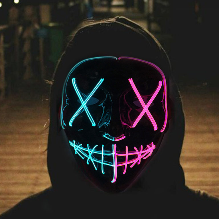 EL wire LED MASK Costume Anonymous Mask for dance Carnival Party Masks - Image 4