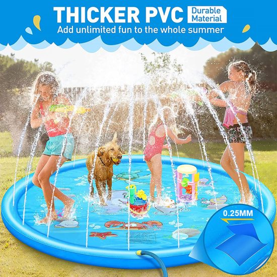⁦Children Play Water Spray Pad Outdoor Game Toy Lawn Swimming Pool Mat Kids Toys⁩ - الصورة ⁦2⁩