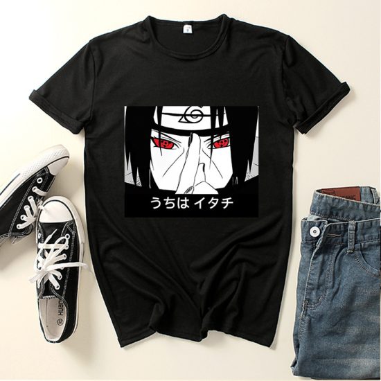 Japanese Anime Naruto Uchiha Itachi T-shirt Couple Short-sleeved Top  Graphic T Shirts  Men Clothing - Image 2