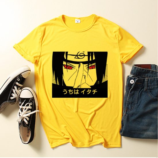 Japanese Anime Naruto Uchiha Itachi T-shirt Couple Short-sleeved Top  Graphic T Shirts  Men Clothing - Image 3
