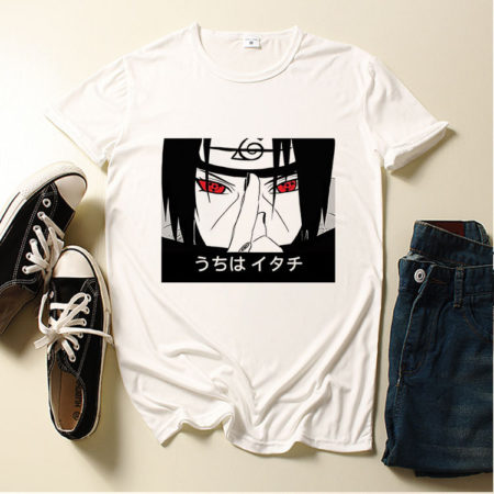 Japanese Anime Naruto Uchiha Itachi T-shirt Couple Short-sleeved Top  Graphic T Shirts  Men Clothing