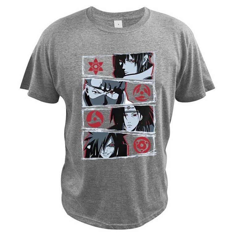 Uchiha mangekyou sharingan T Shirts Printed Half Sleeve Casual Round Neck 100% Cotton - Image 2