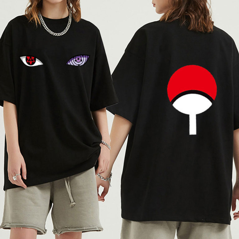 Anime T Shirt Uchiha itachi Eyes Printing O-Neck Fashion Streetwear - Image 3
