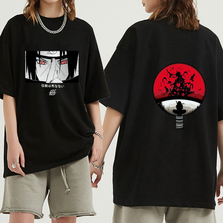 Anime T Shirt Uchiha itachi Eyes Printing O-Neck Fashion Streetwear - Image 2