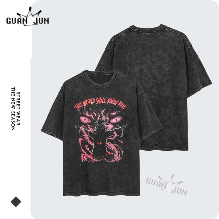 Anime Pain Printed T-Shirts For Men Women World Shall Know Pain T Shirt Retro Harajuku Streetwear - Image 2