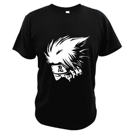 Kakashi White Logo T Shirt Anime Adventure Manga Premium Summer 100% Cotton