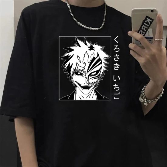 Hot Japanese Anime Bleach T Shirt Men Zaraki Kenpachi Graphic - Image 2