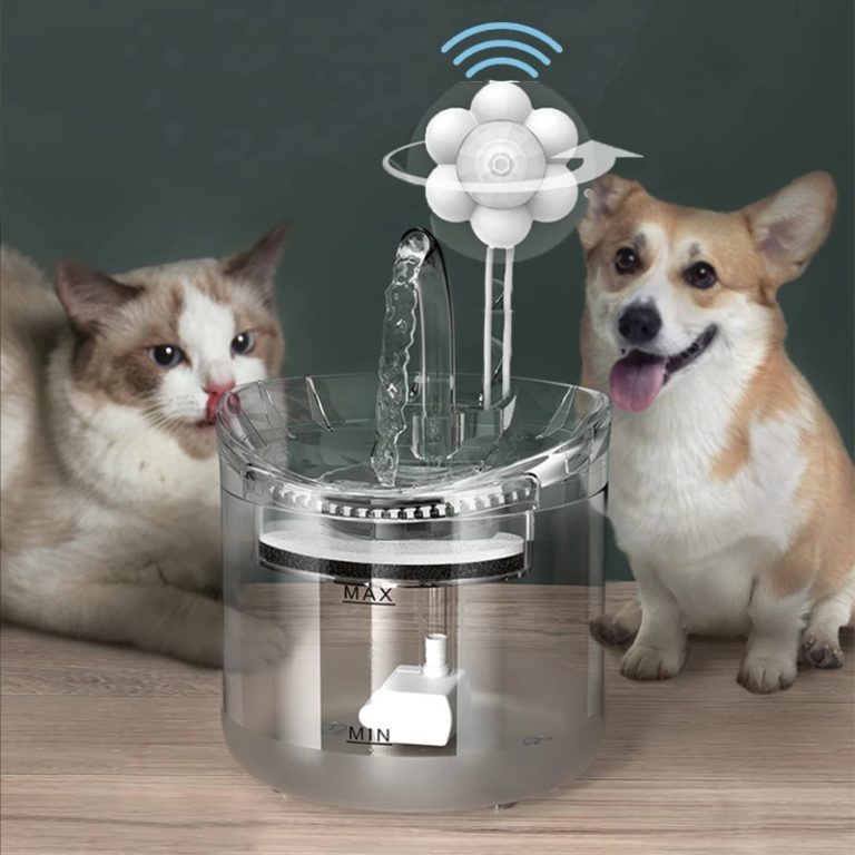 2L Sensor Intelligent Cat Water Fountain With Faucet Dog Water Dispenser Transparent Drinker Pet Filters Feeder Motion
