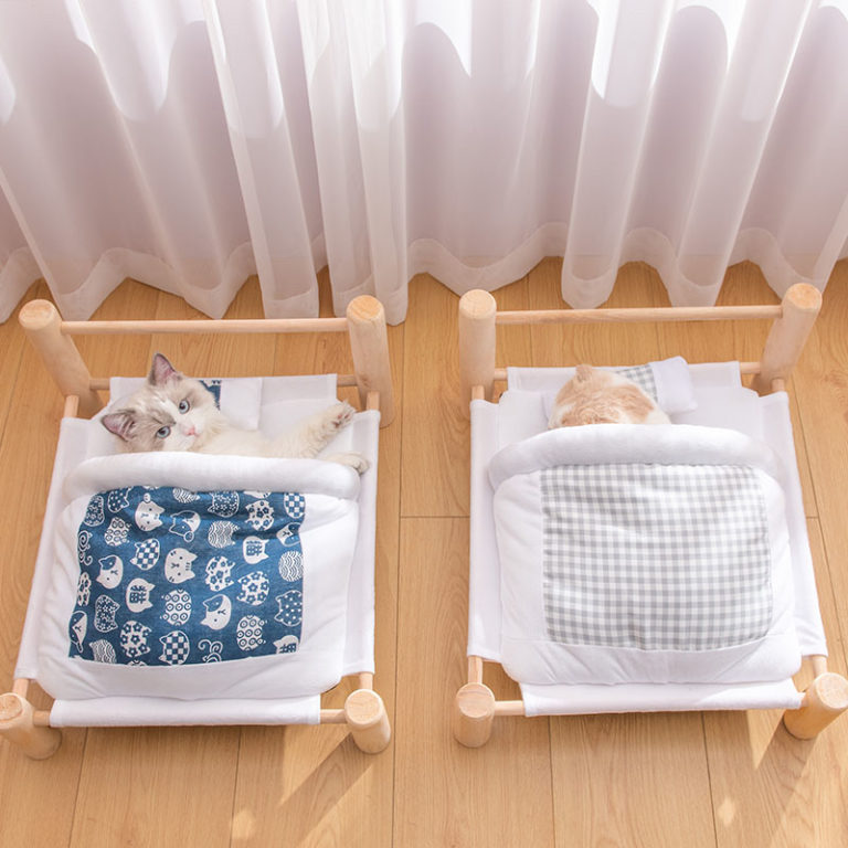 ⁦Pet Bed Wooden Cats House Winter Warm Sofa Mat⁩ - الصورة ⁦2⁩