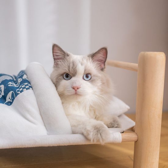 Pet Bed Wooden Cats House Winter Warm Sofa Mat - Image 3