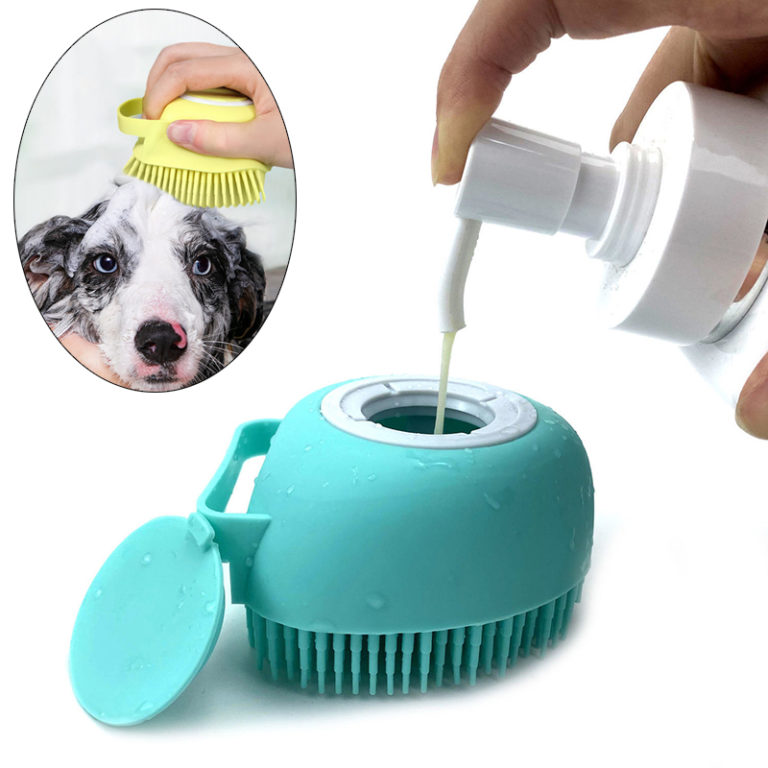 Bathroom  Puppy Big Dog Cat Bath Massage Brush Soft Safety Silicone Tools