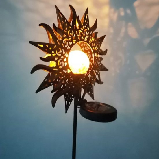 Solar Lawn Light Design Waterproof Sun Moon Flame Design - Image 3