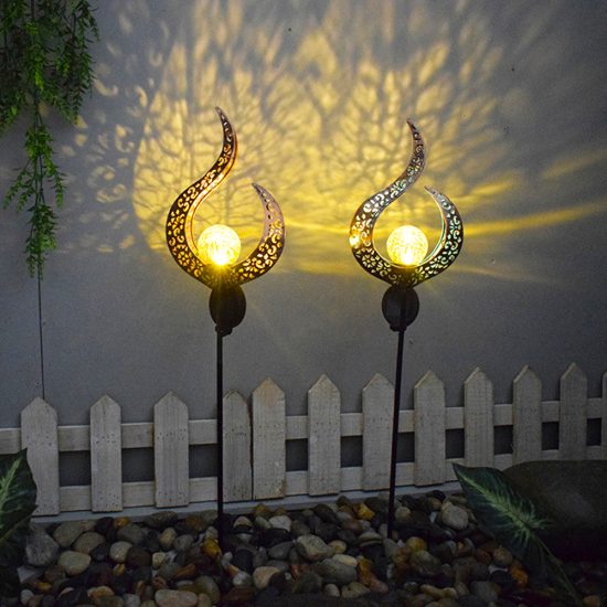Solar Lawn Light Design Waterproof Sun Moon Flame Design - Image 2